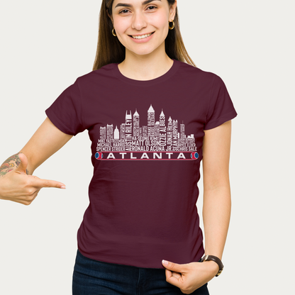Atlanta Baseball Team Current Roster Atlanta City Skyline Shirts