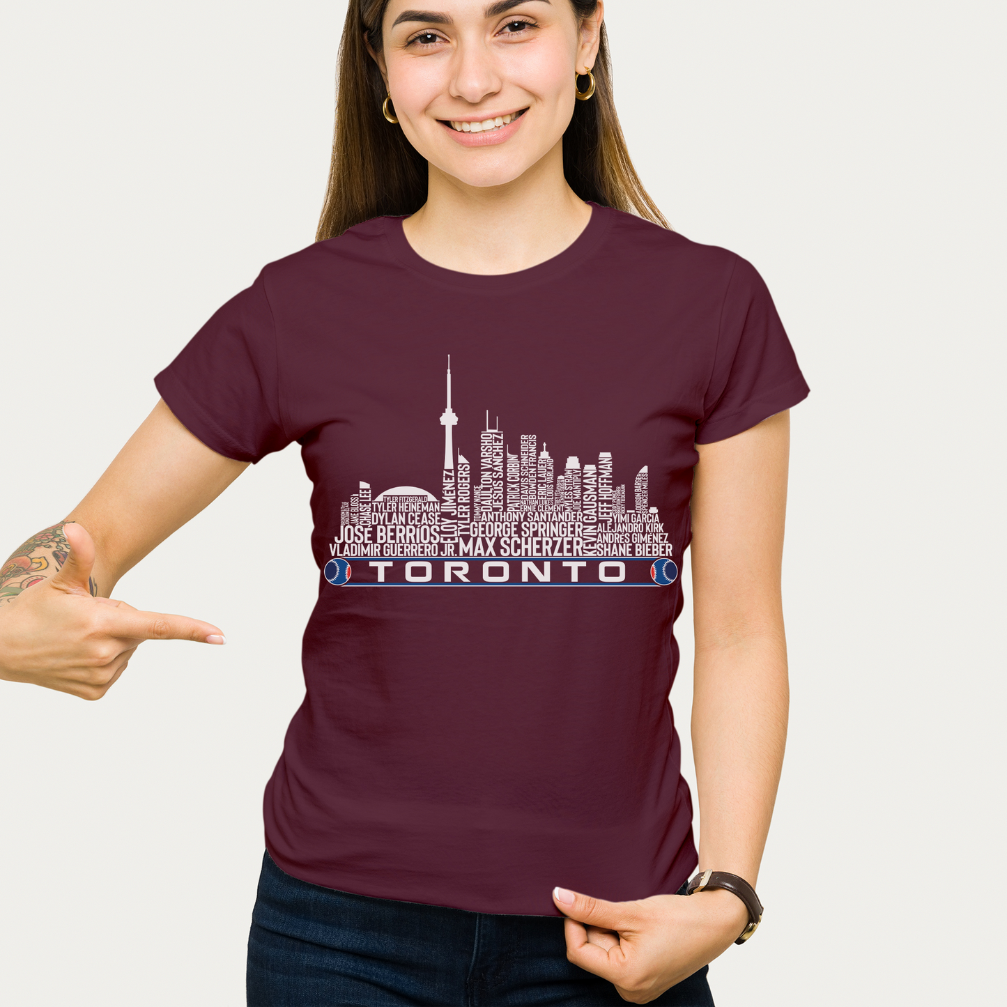 Toronto Baseball Team Current Roster Toronto City Skyline Shirts