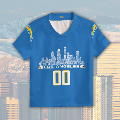 Los Angeles R Jersey Custom Football Greatest Of All Time Team Legends Los Angeles City Skyline Jersey Shirt Personalized Embroidery Name Number