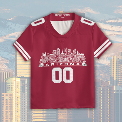 Arizona Custom Football Jersey Greatest Of All Time Team Legends Arizona City Skyline Shirt Personalized Embroidery Name Number