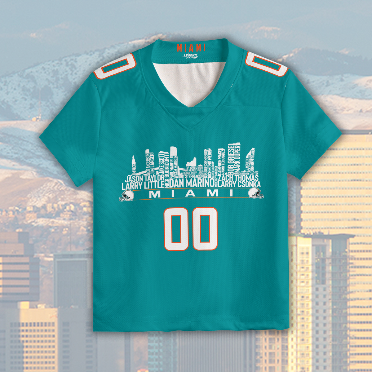 Miami Jersey Custom Football Greatest Of All Time Team Legends Miami City Skyline Jersey Shirt Personalized Embroidery Name Number