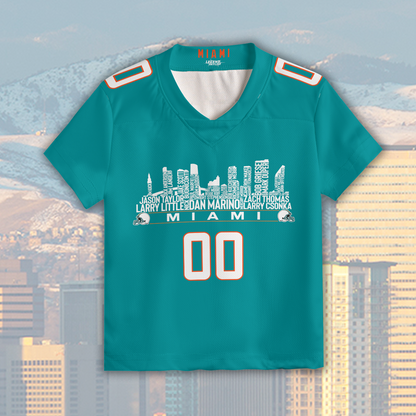 Miami Jersey Custom Football Greatest Of All Time Team Legends Miami City Skyline Jersey Shirt Personalized Embroidery Name Number