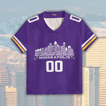 Minnesota Jersey Custom Football Greatest Of All Time Team Legends Minnesota City Skyline Jersey Shirt Personalized Embroidery Name Number