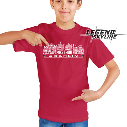 Los Angeles Baseball Greatest Of All Time Team Legend Anaheim City Skyline Shirts