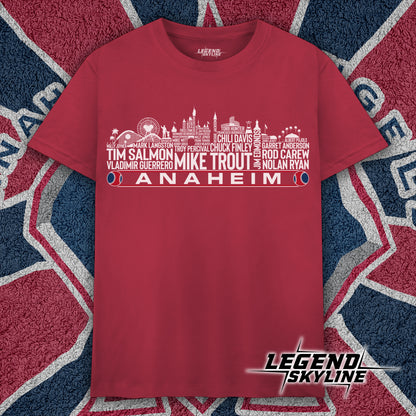 Los Angeles Baseball Greatest Of All Time Team Legend Anaheim City Skyline Shirts