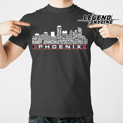 Arizona Baseball Team All Time Legends Phoenix City Skyline Shirt