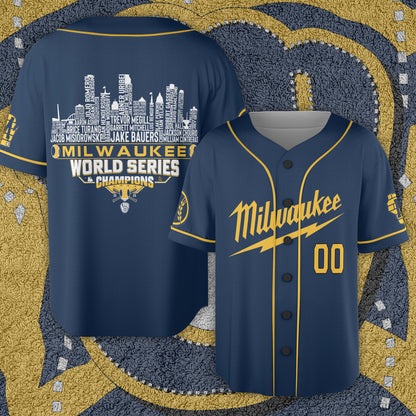 Milwaukee Tool Baseball Jersey World Champions 2026 League City Skyline