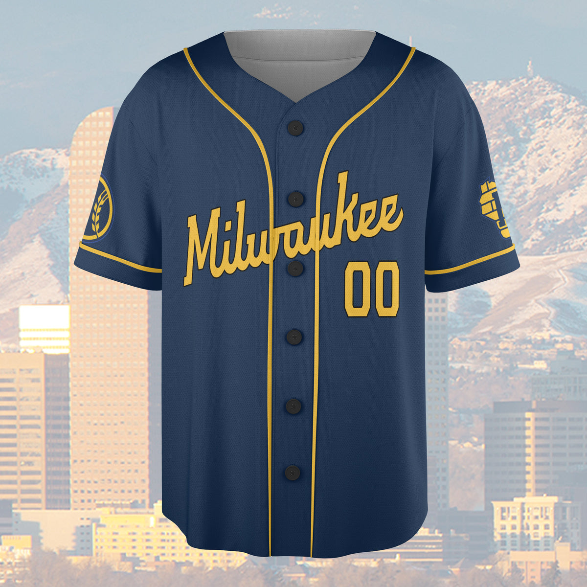Milwaukee Baseball Jersey World Champions 2026 League City Skyline
