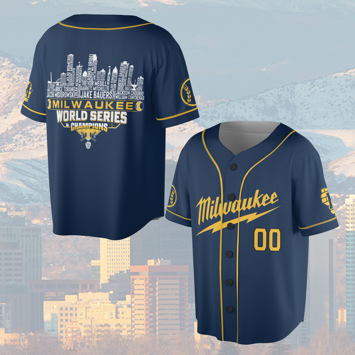 Milwaukee Tool Baseball Jersey World Champions 2026 League City Skyline