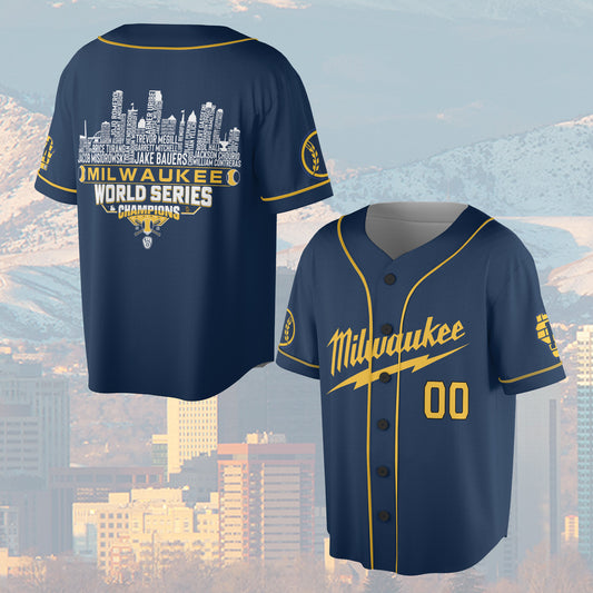 Milwaukee Tool Baseball Jersey World Champions 2026 League City Skyline