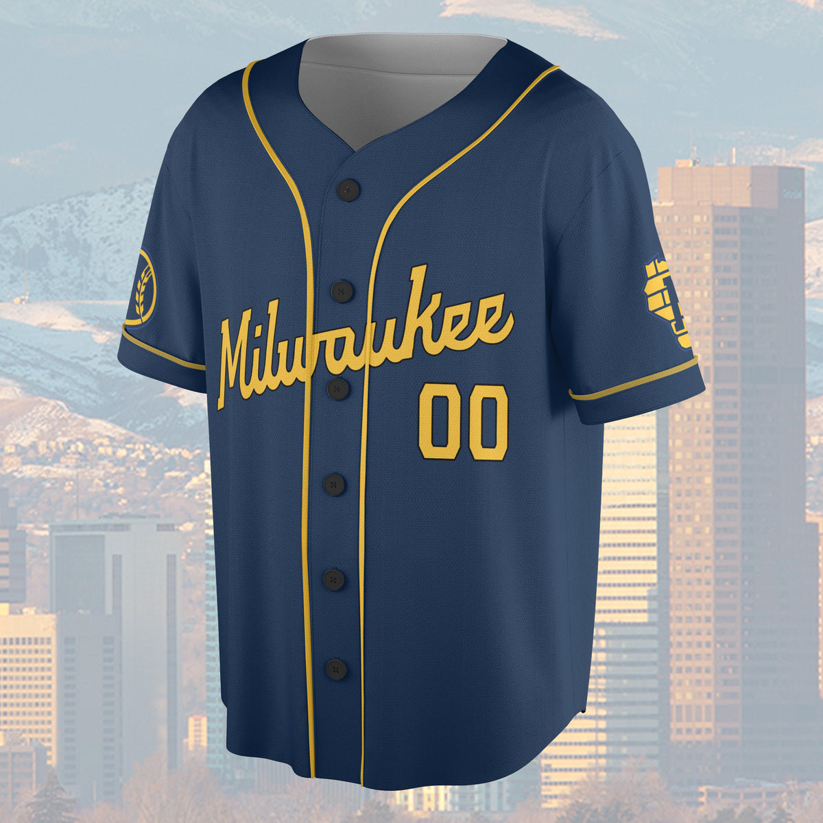 Milwaukee Baseball Jersey World Champions 2026 League City Skyline