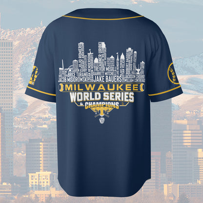 Milwaukee Tool Baseball Jersey World Champions 2026 League City Skyline