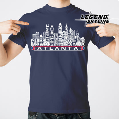 Atlanta Baseball Team All Time Legends Atlanta City Skyline Shirt