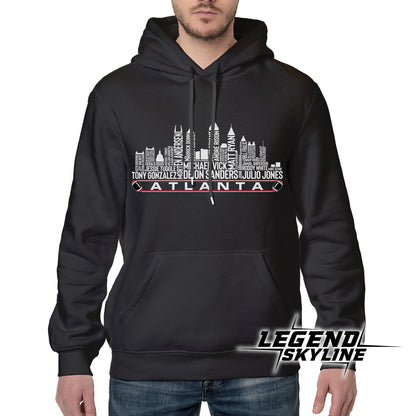 Atlanta Football Greatest Of All Time Team Legend Atlanta City Skyline Shirts