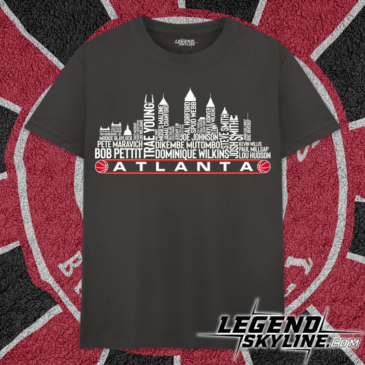 Atlanta Basketball Greatest Of All Time Team Legend Atlanta City Skyline Shirt