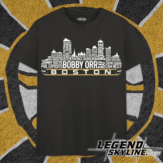 Boston Hockey Team All Time Legends Boston City Skyline Shirt