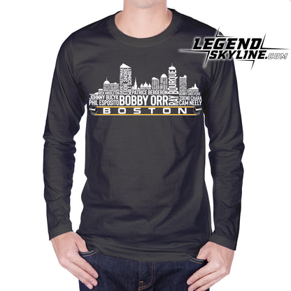 Boston Hockey Team All Time Legends Boston City Skyline Shirt