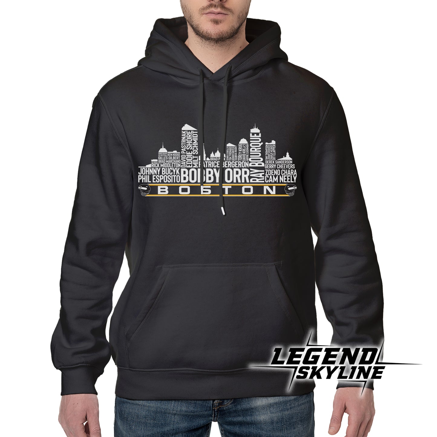 Boston Hockey Team All Time Legends Boston City Skyline Shirt