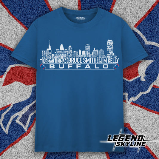 Buffalo Football Greatest Of All Time Team Legend Buffalo City Skyline Shirt