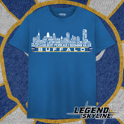 Buffalo Hockey Greatest Of All Time Team Legend Buffalo City Skyline Shirt