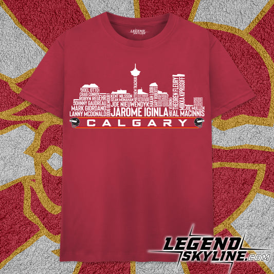 Calgary Hockey Team All Time Legends Calgary City Skyline Shirt
