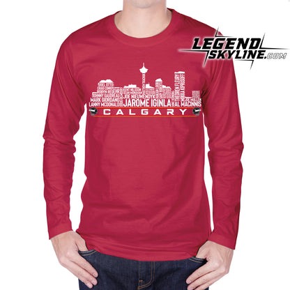 Calgary Hockey Team All Time Legends Calgary City Skyline Shirt