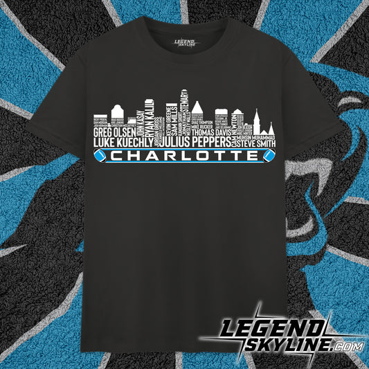 Carolina Football Greatest Of All Time Team Legend Charlotte City Skyline Shirt