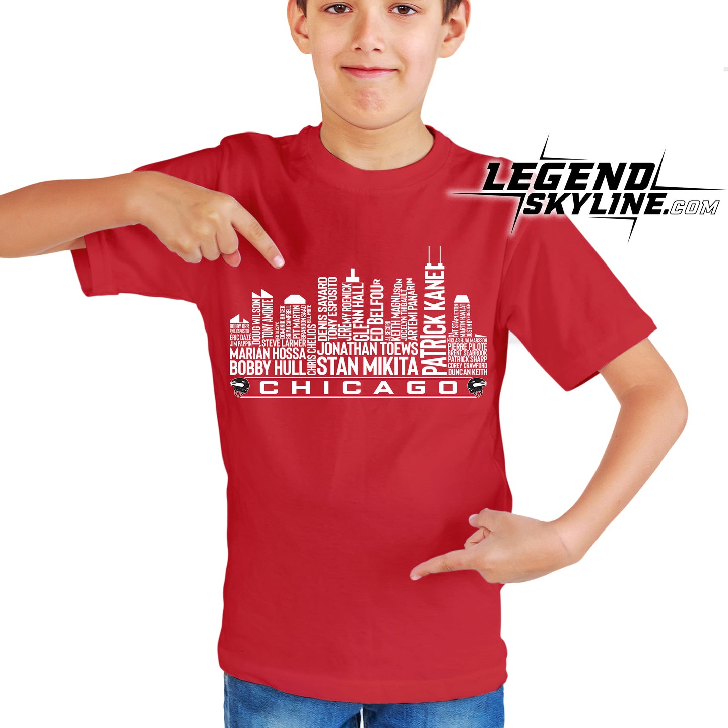 Chicago Hockey Team All Time Legends Chicago City Skyline Shirt