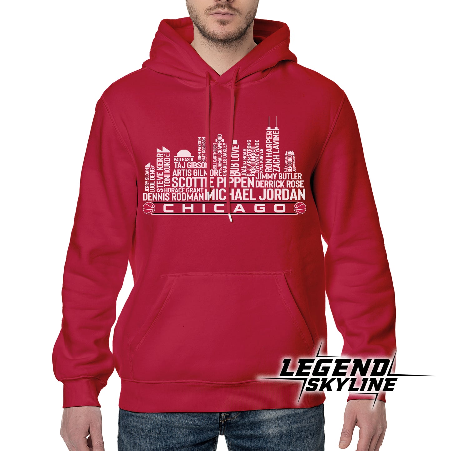 Chicago Basketball Team All Time Legends Chicago City Skyline Shirt