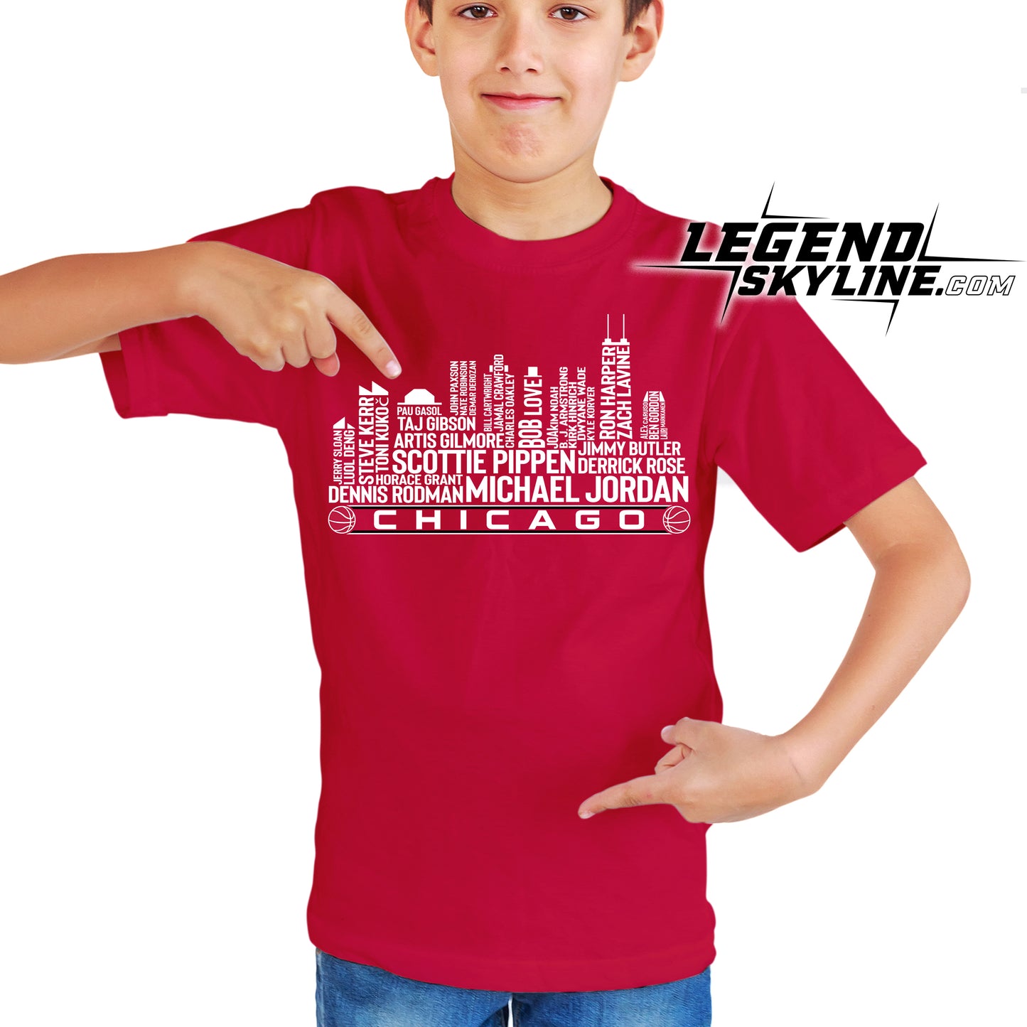 Chicago Basketball Team All Time Legends Chicago City Skyline Shirt