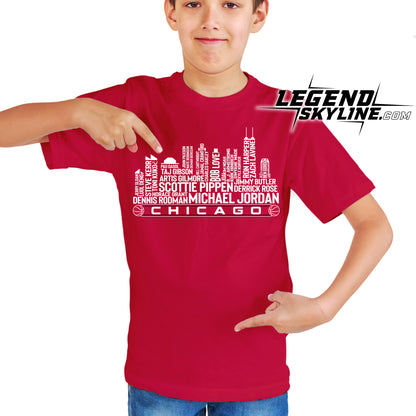 Chicago Basketball Team All Time Legends Chicago City Skyline Shirt