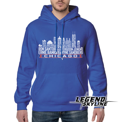 Chicago Baseball Team All Time Legends Chicago City Skyline Shirt