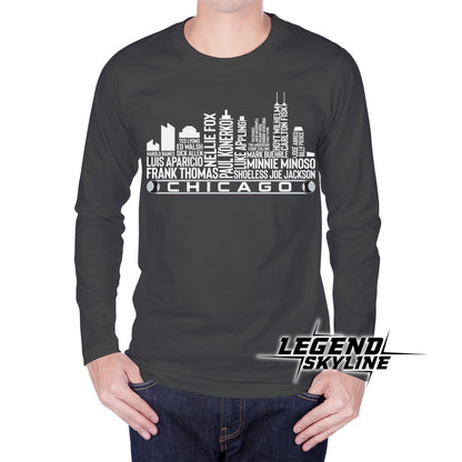 Chicago Baseball Team All Time Legends Chicago City Skyline Shirt