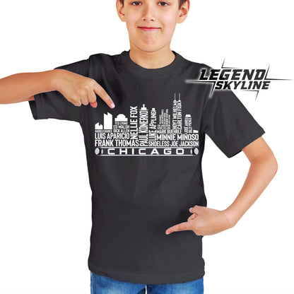 Chicago Baseball Team All Time Legends Chicago City Skyline Shirt