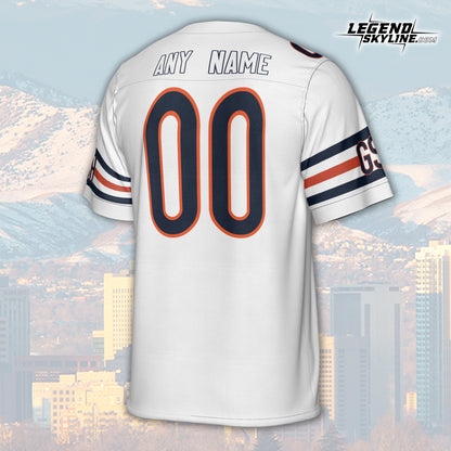 Chicago Jersey Custom Football Greatest Of All Time Team Legends Chicago City Skyline Jersey Shirt, Personalized Embroidery Name Number
