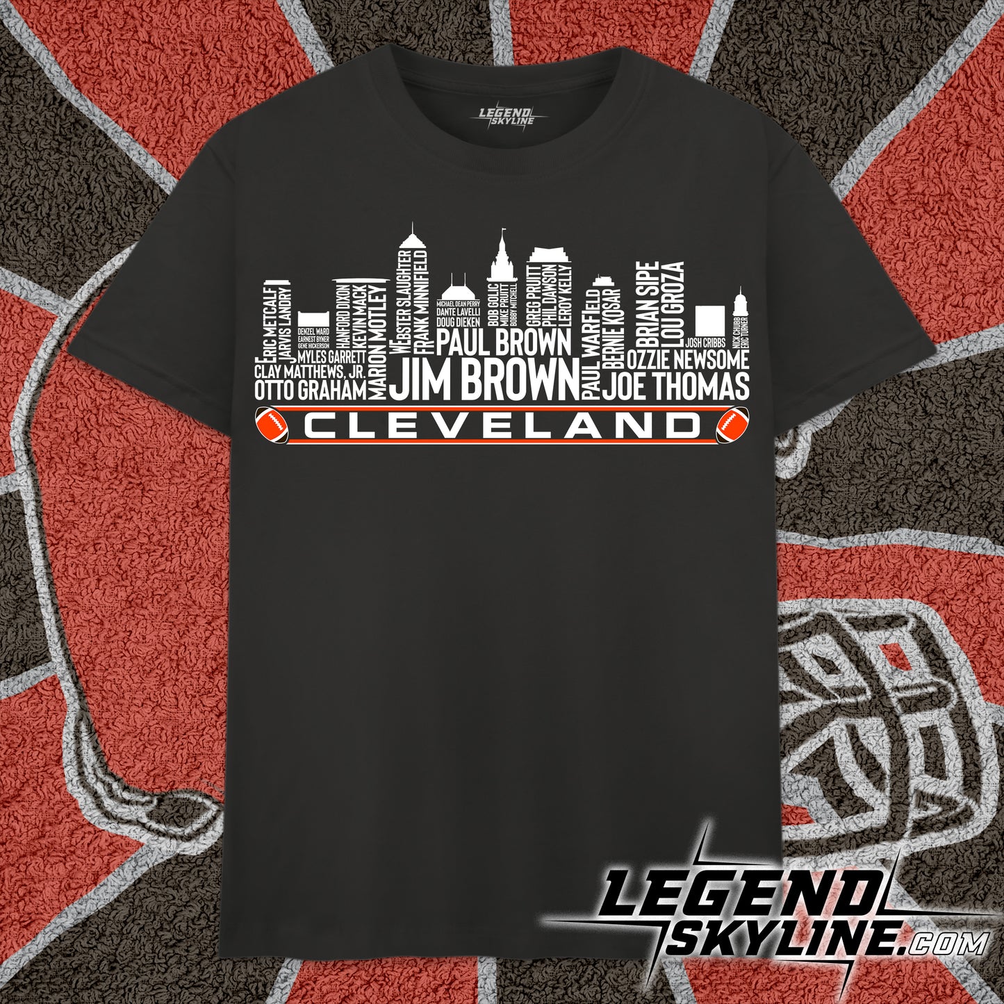 Cleveland Football Greatest Of All Time Team Legend Cleveland City Skyline Shirt