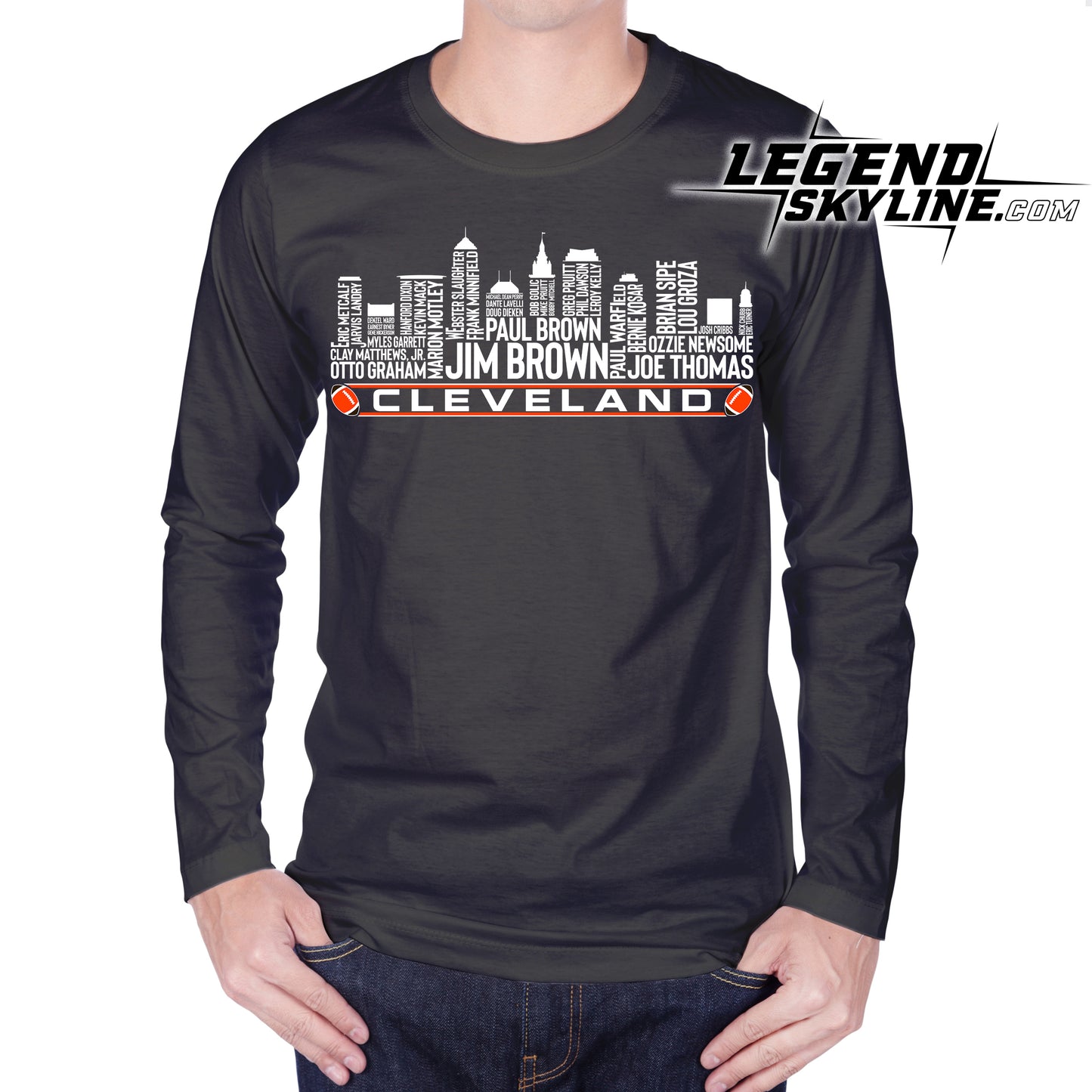 Cleveland Football Greatest Of All Time Team Legend Cleveland City Skyline Shirt