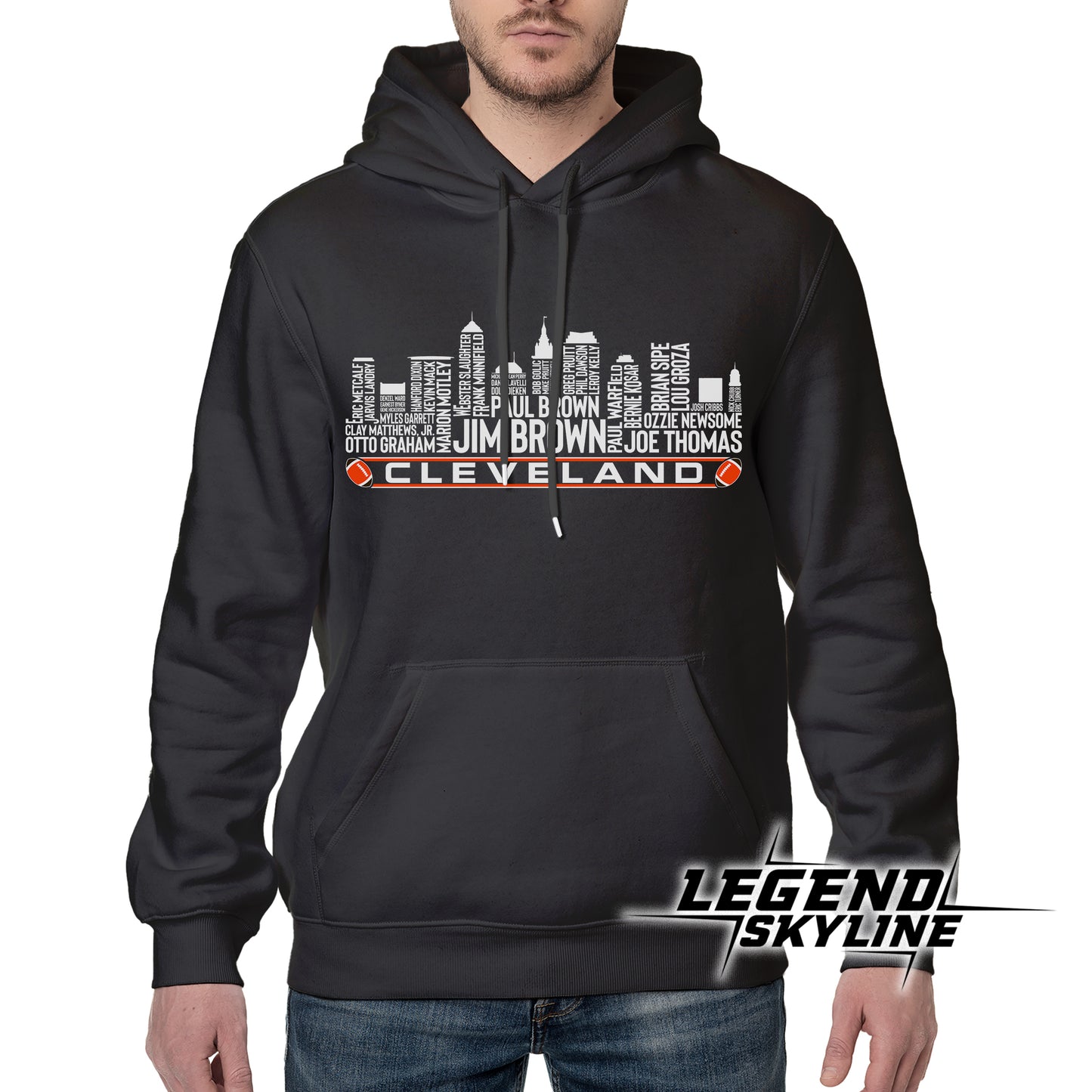 Cleveland Football Greatest Of All Time Team Legend Cleveland City Skyline Shirt