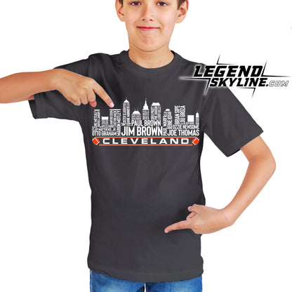 Cleveland Football Greatest Of All Time Team Legend Cleveland City Skyline Shirt