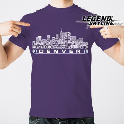 Colorado Baseball Greatest Of All Time Team Legend Denver City Skyline Shirts