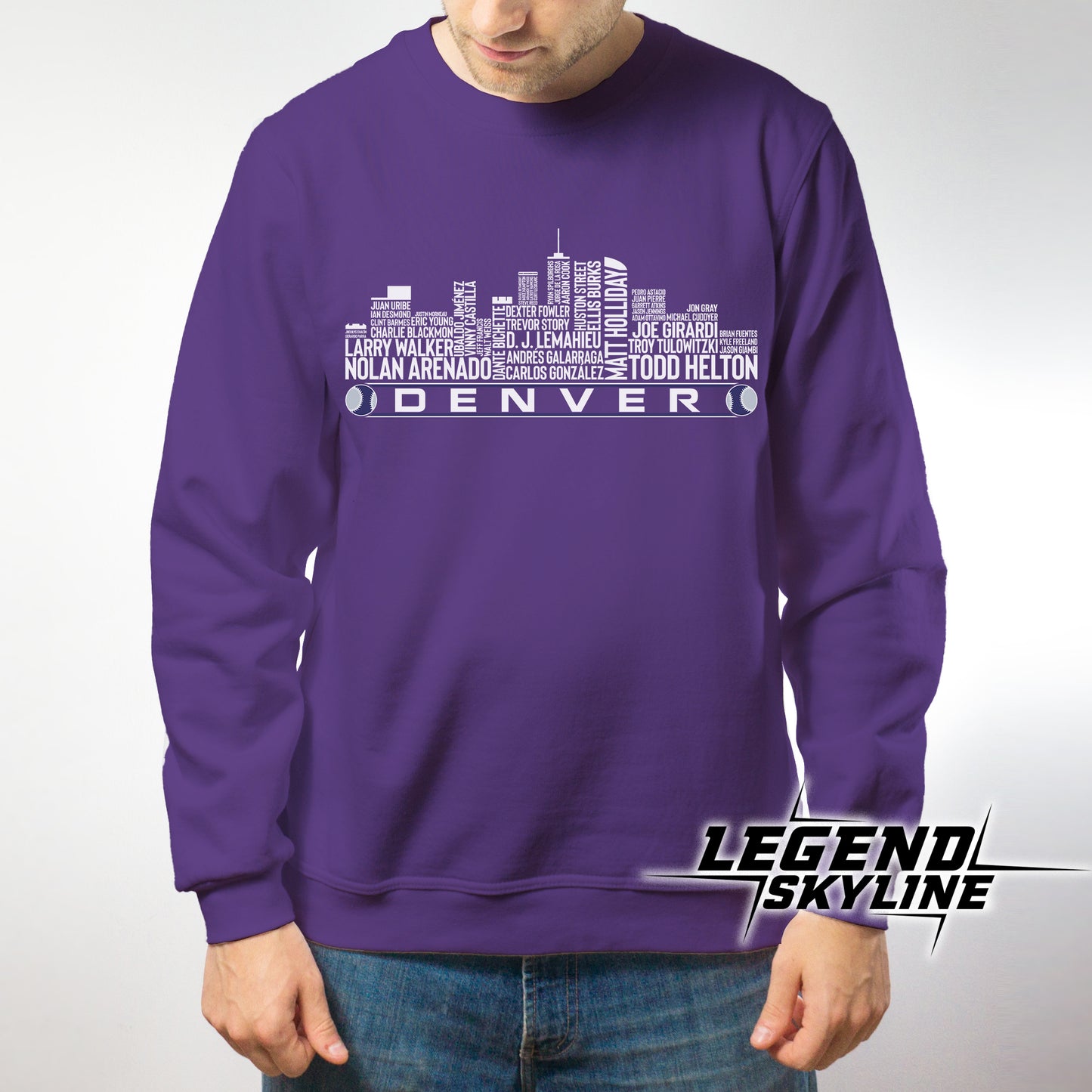 Colorado Baseball Greatest Of All Time Team Legend Denver City Skyline Shirts