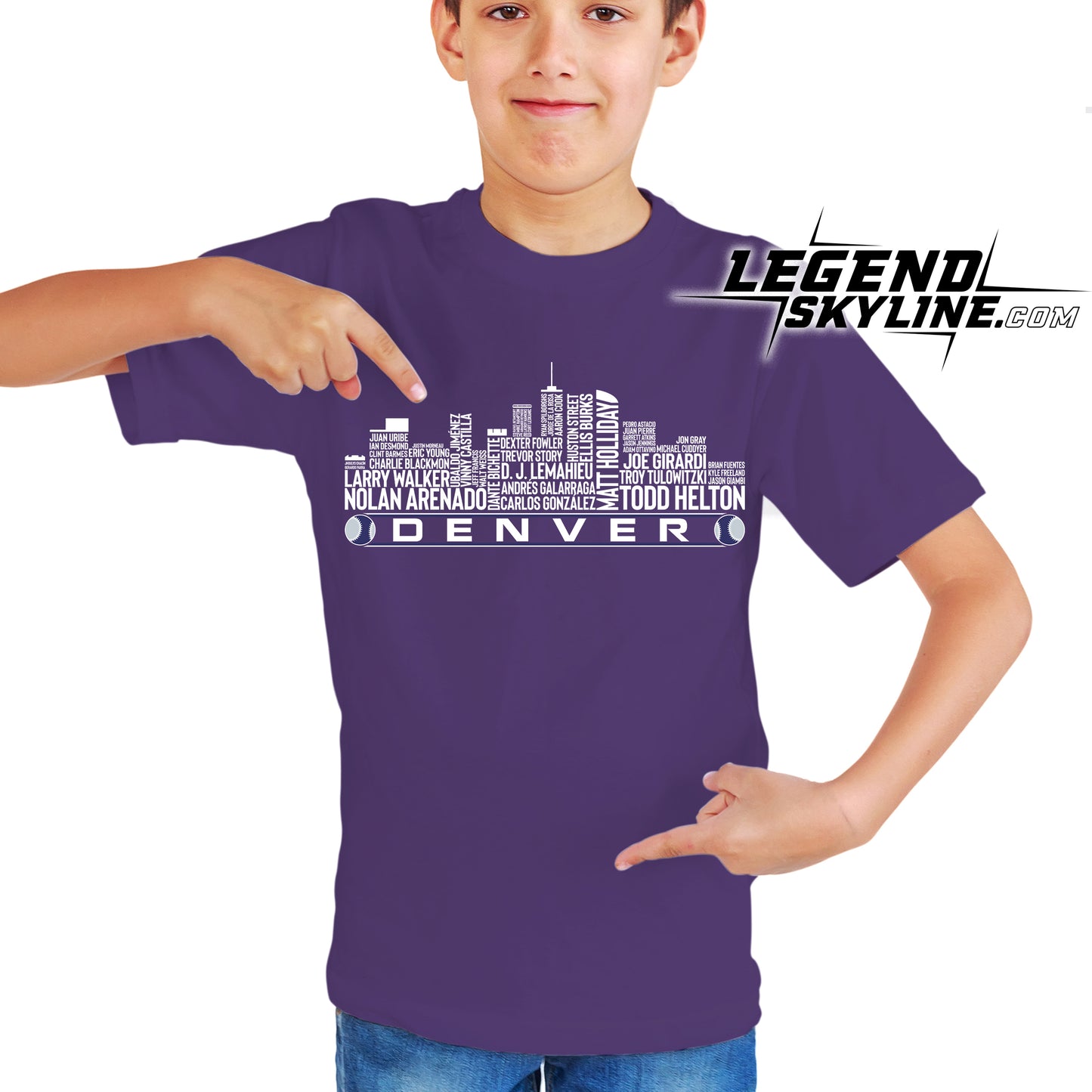 Colorado Baseball Greatest Of All Time Team Legend Denver City Skyline Shirts