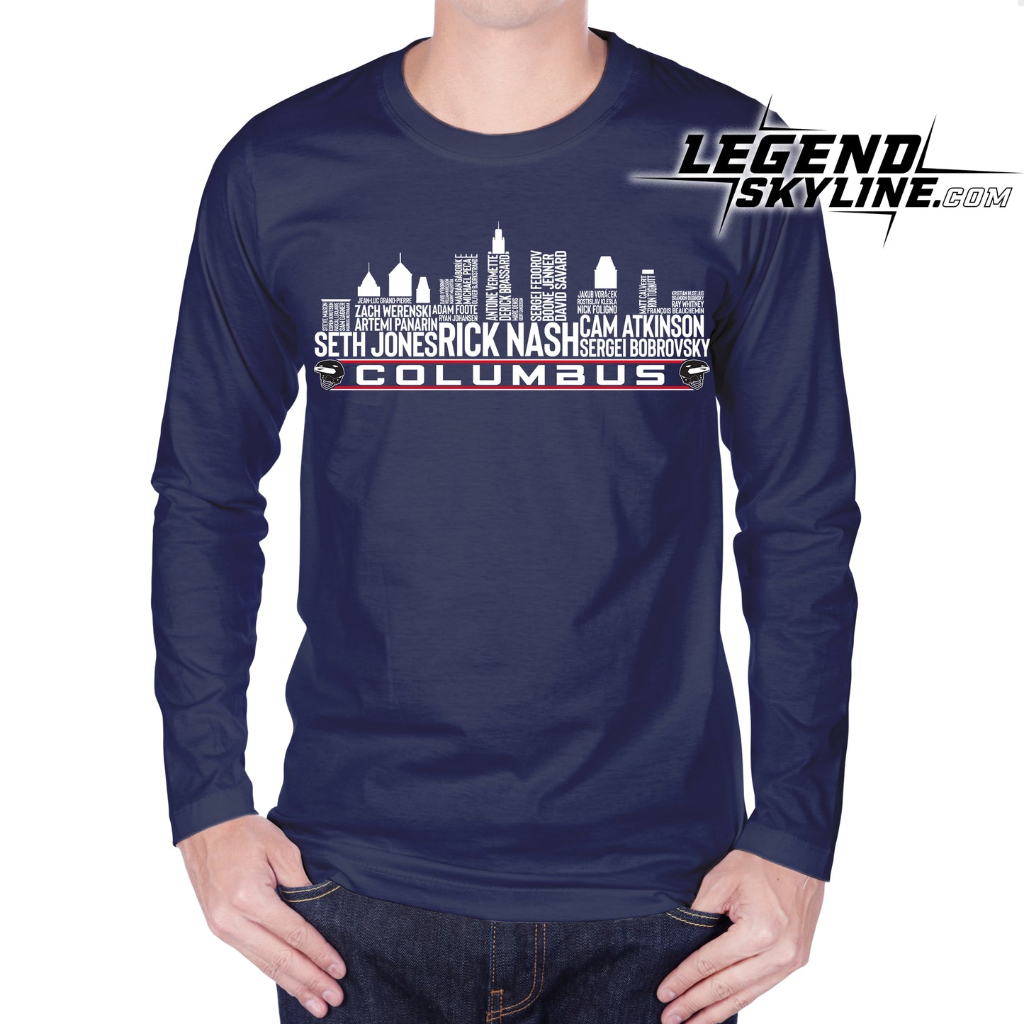 Columbus Hockey Team All Time Legends Columbus City Skyline Shirt