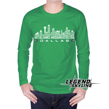 Dallas Hockey Team All Time Legends Dallas City Skyline Shirt