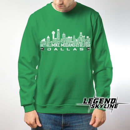 Dallas Hockey Team All Time Legends Dallas City Skyline Shirt