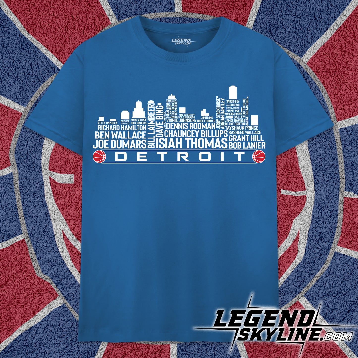 Detroit Basketball Team All Time Legends Detroit City Skyline Shirt