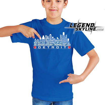 Detroit Basketball Team All Time Legends Detroit City Skyline Shirt