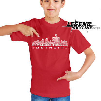 Detroit Hockey Team All Time Legends Detroit City Skyline Shirt