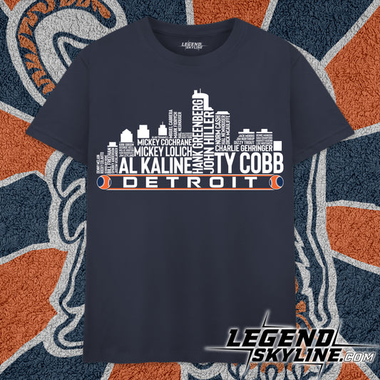 Detroit Baseball Team All Time Legends Detroit City Skyline Shirt