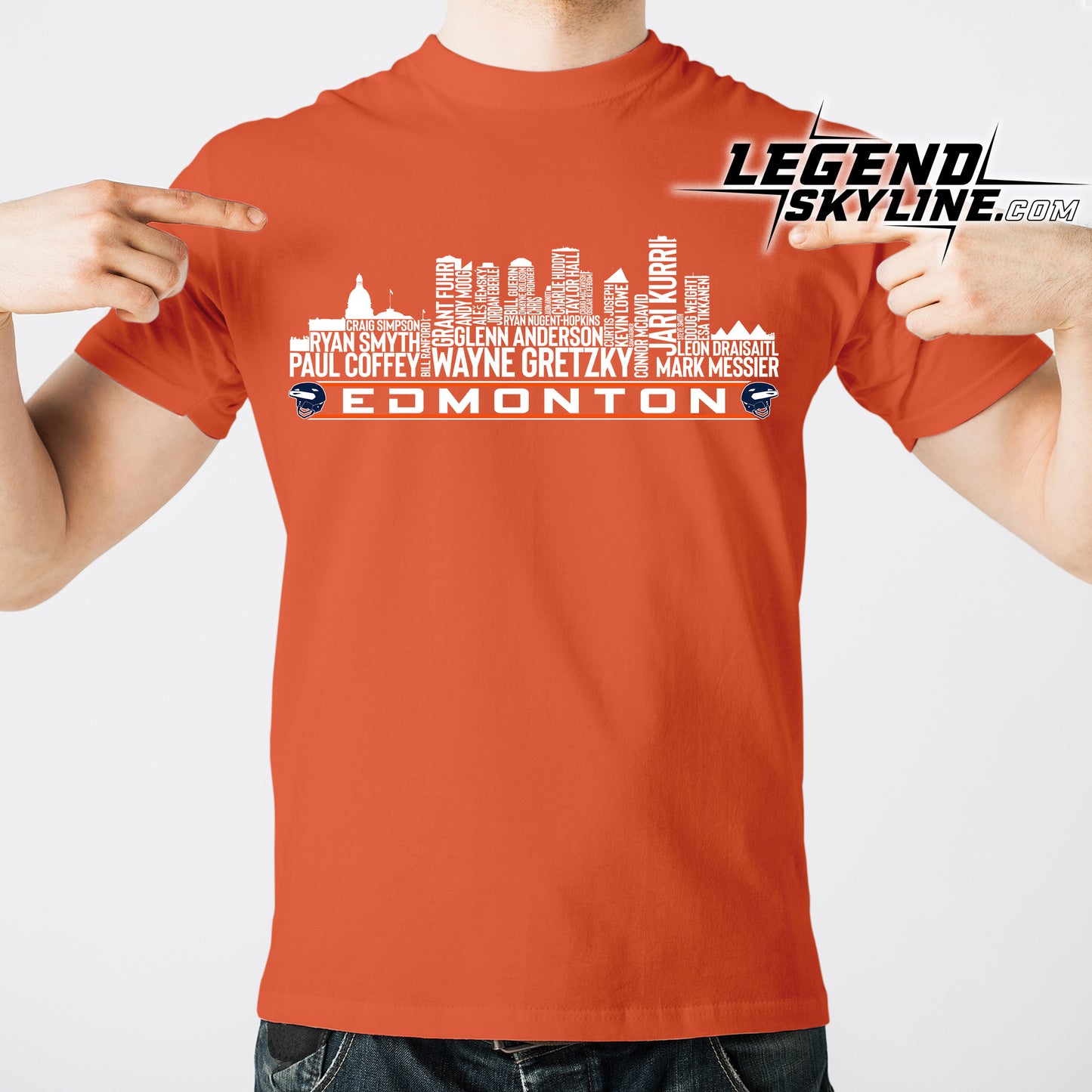 Edmonton Hockey Team All Time Legends Edmonton City Skyline Shirt